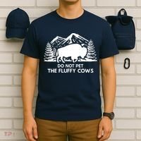 Funny Buffalo Bison Do Not Pet The Fluffy Cow T-Shirt thumb 6
