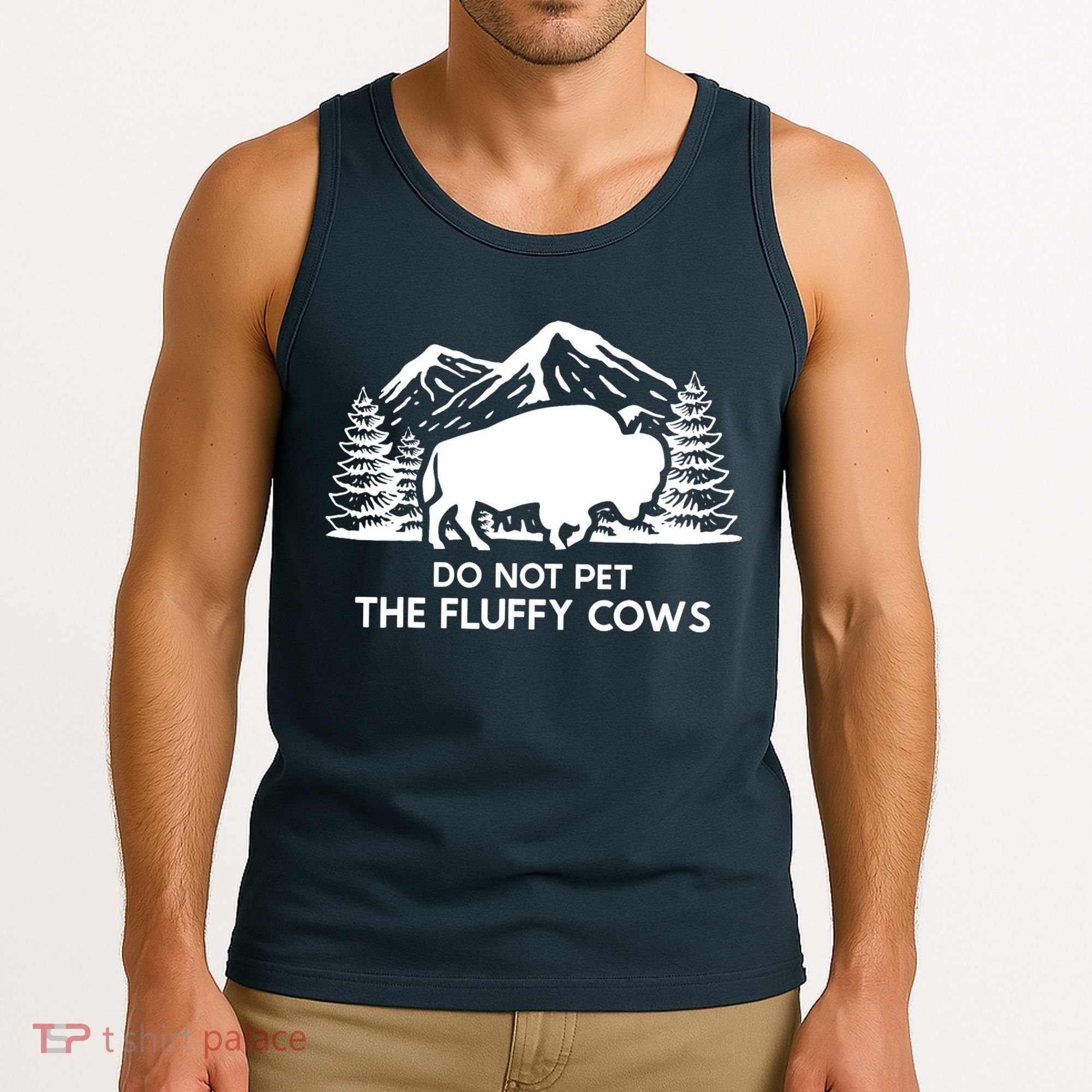 Funny Buffalo Bison Do Not Pet The Fluffy Cow Tank Top