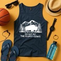 Funny Buffalo Bison Do Not Pet The Fluffy Cow Tank Top thumb 4