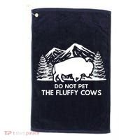 Funny Buffalo Bison Do Not Pet The Fluffy Cow Golf Towel thumb 0