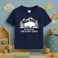 Funny Buffalo Bison Do Not Pet The Fluffy Cow Toddler T-Shirt thumb 3