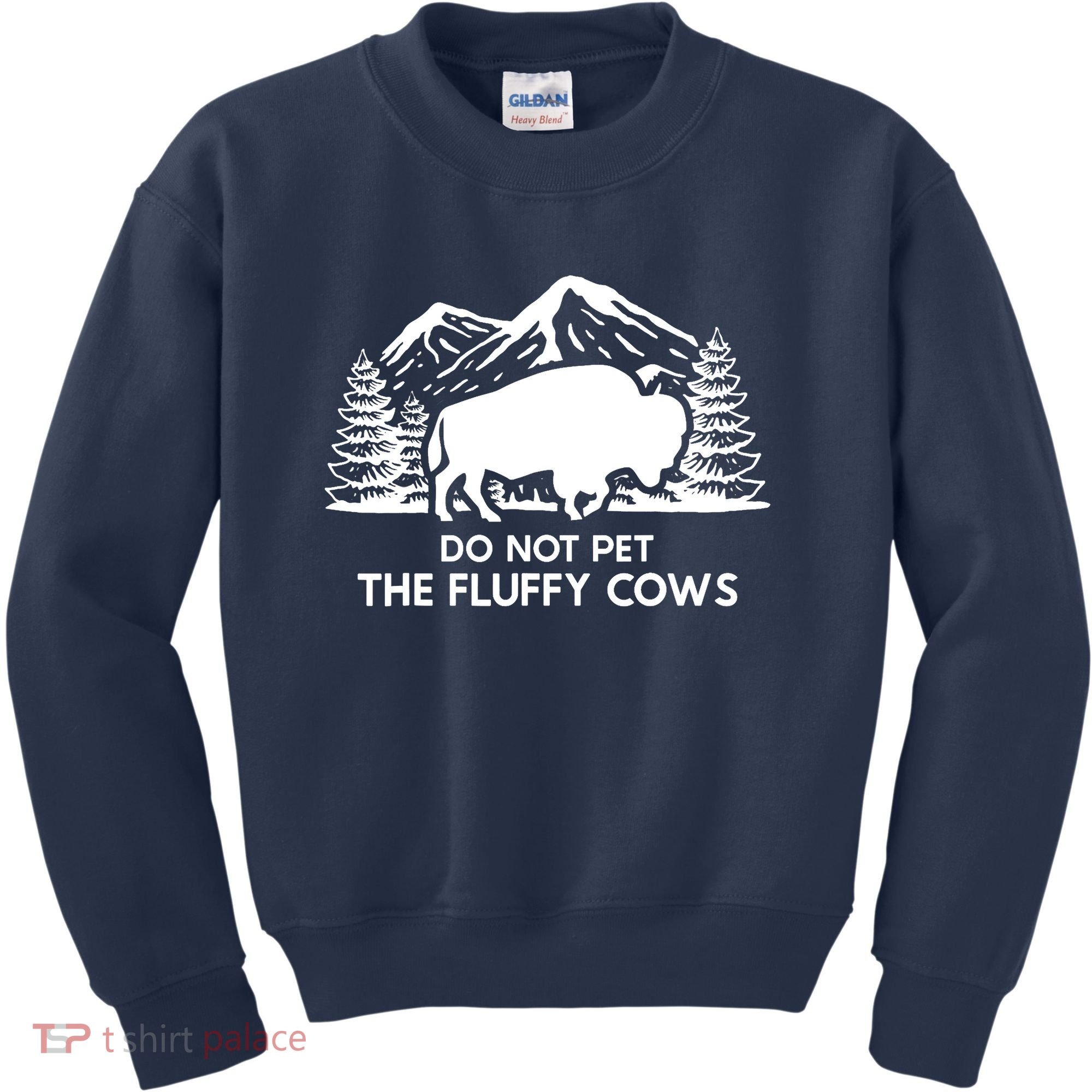 Funny Buffalo Bison Do Not Pet The Fluffy Cow Kids Sweatshirt