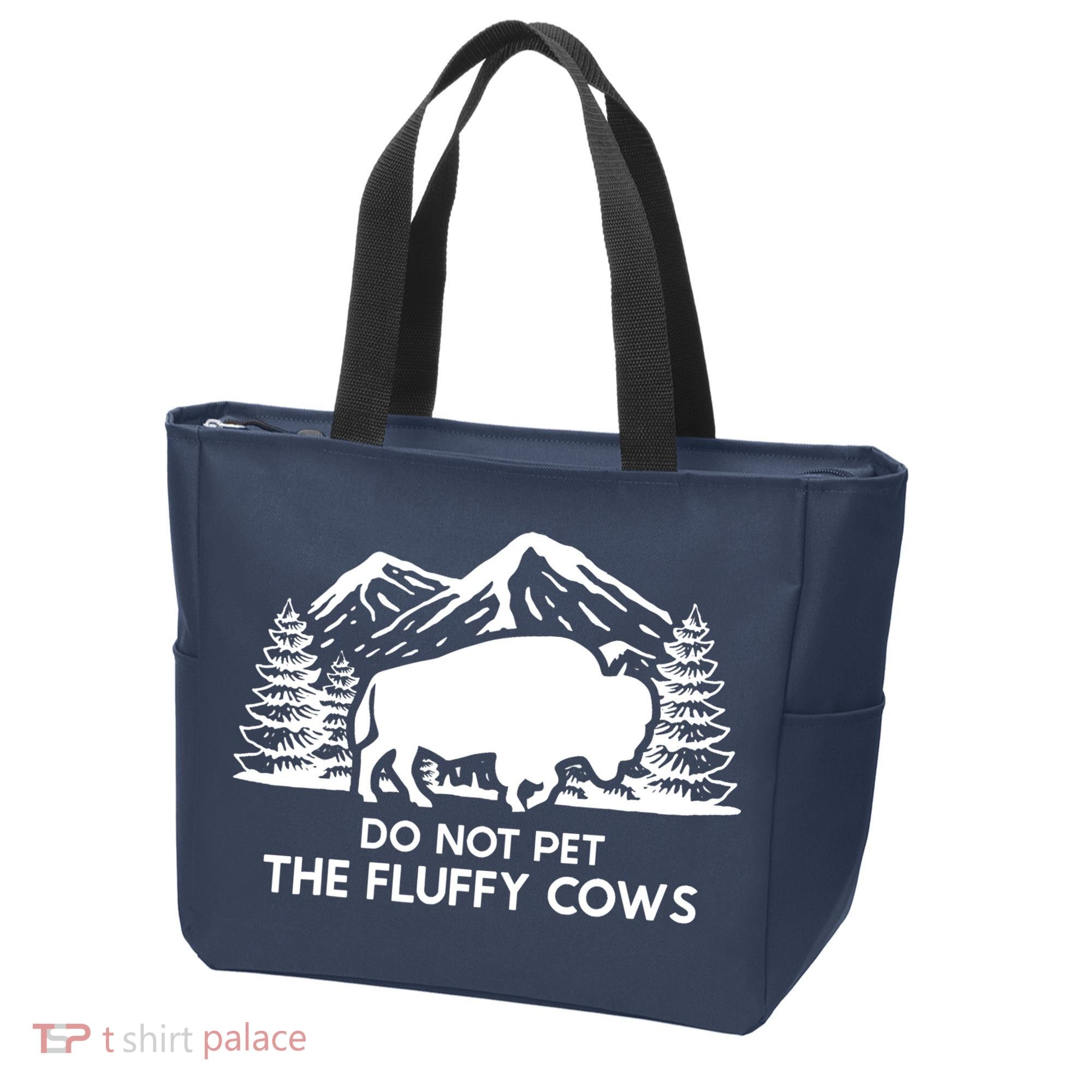 Funny Buffalo Bison Do Not Pet The Fluffy Cow Tote Bag