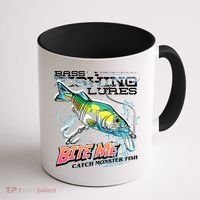 Funny Bass Bite Me Fishing Lures Coffee Mug thumb 1
