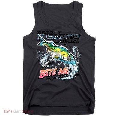 Funny Bass Bite Me Fishing Lures Tank Top