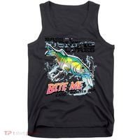 Funny Bass Bite Me Fishing Lures Tank Top thumb 0