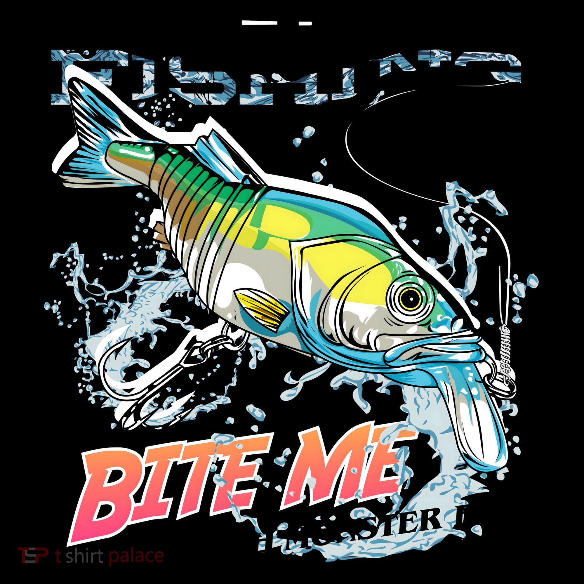 Funny Bass Bite Me Fishing Lures Tank Top