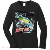 Funny Bass Bite Me Fishing Lures Women's Long Sleeve Shirt thumb 0