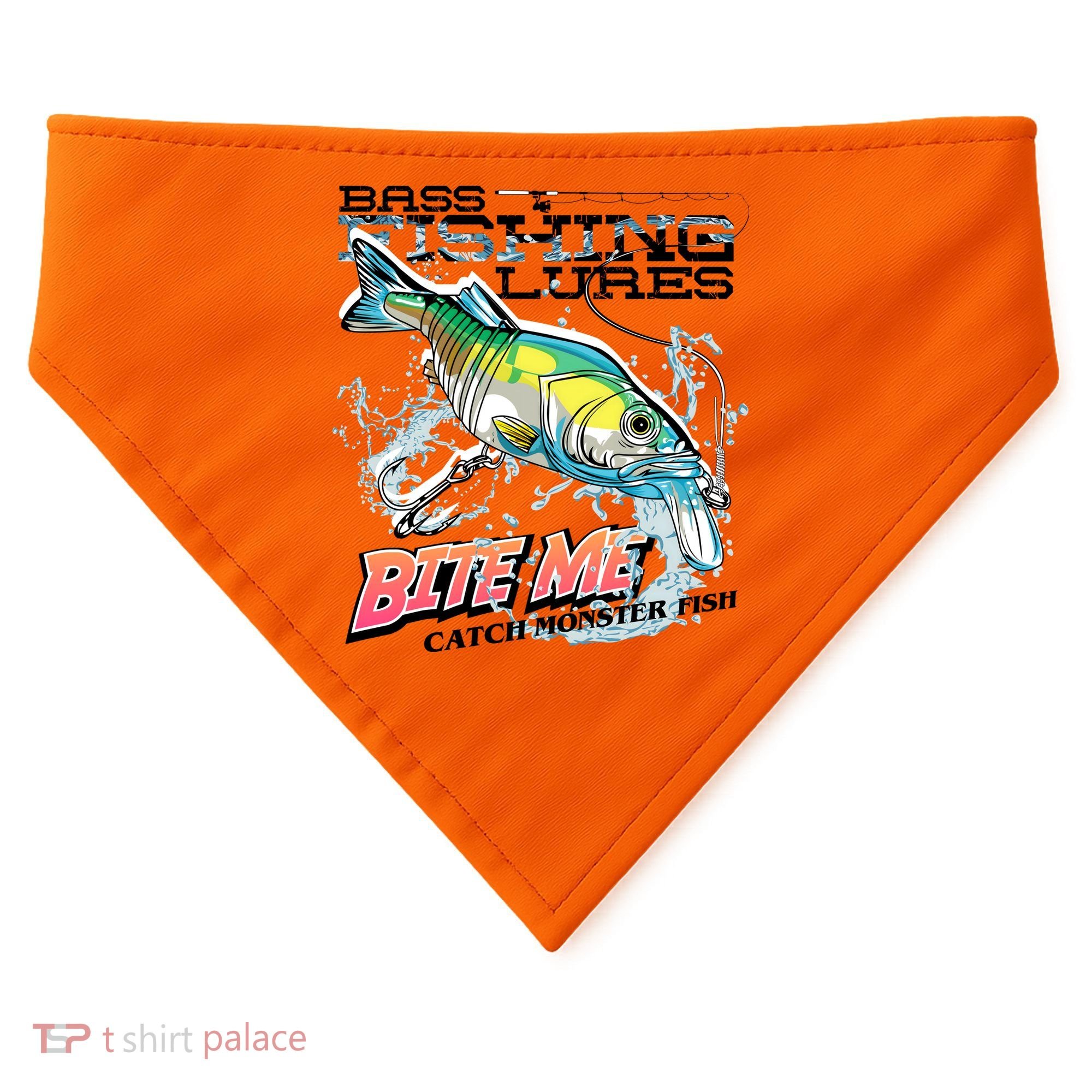 Funny Bass Bite Me Fishing Lures USA-Made Doggie Bandana
