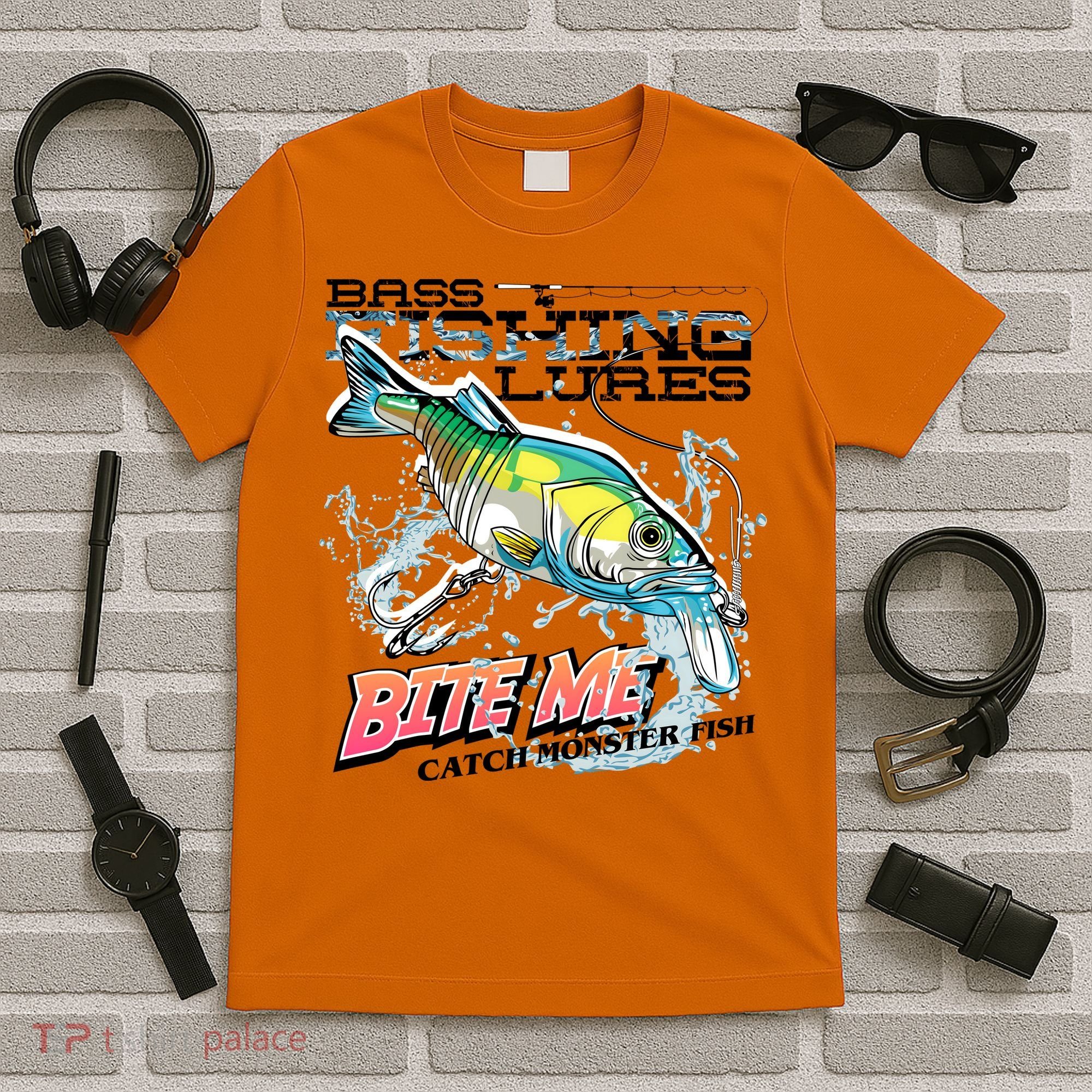 Funny Bass Bite Me Fishing Lures T-Shirt