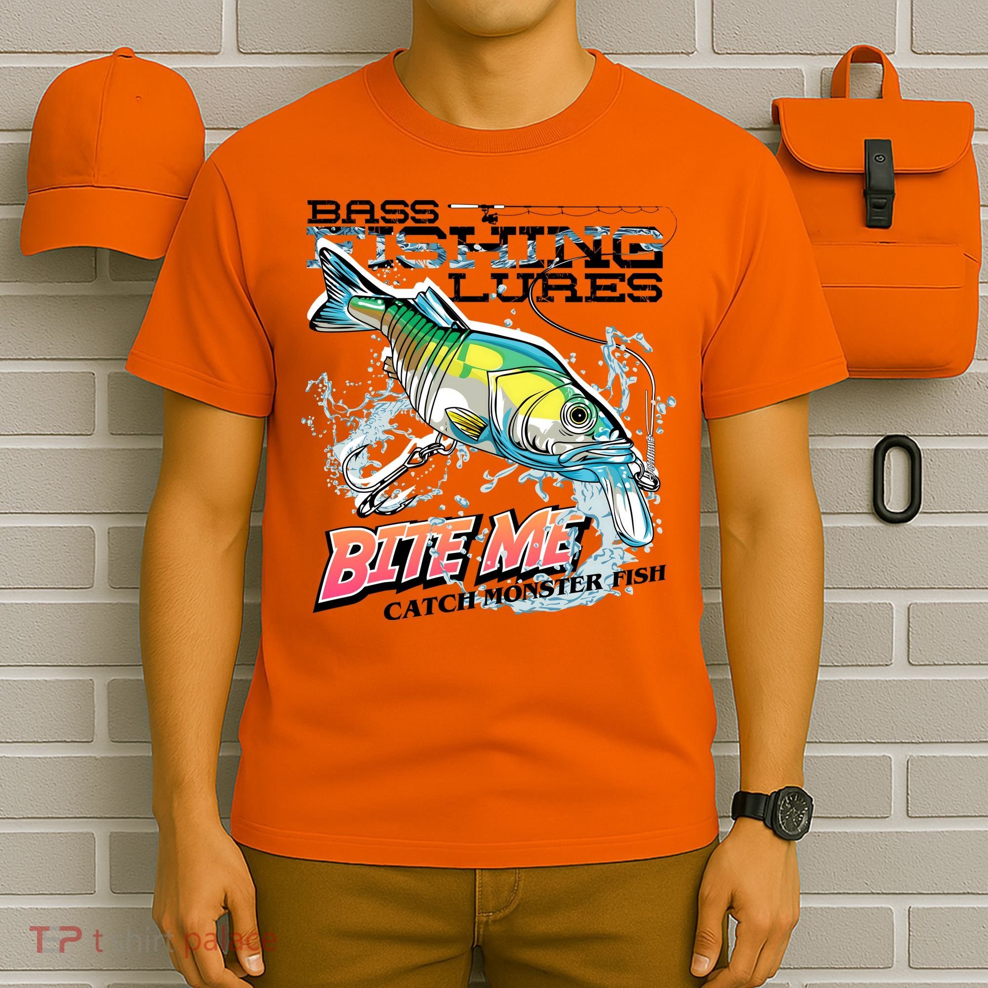 Funny Bass Bite Me Fishing Lures T-Shirt