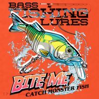 Funny Bass Bite Me Fishing Lures T-Shirt thumb 7