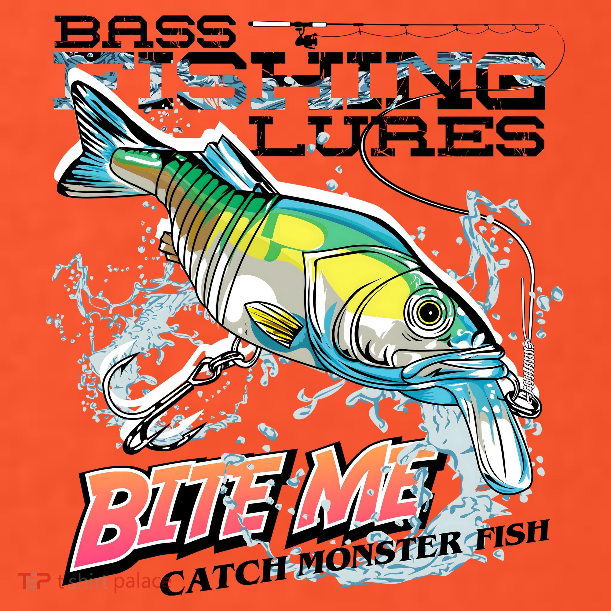 Funny Bass Bite Me Fishing Lures T-Shirt