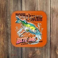 Funny Bass Bite Me Fishing Lures Coaster thumb 0