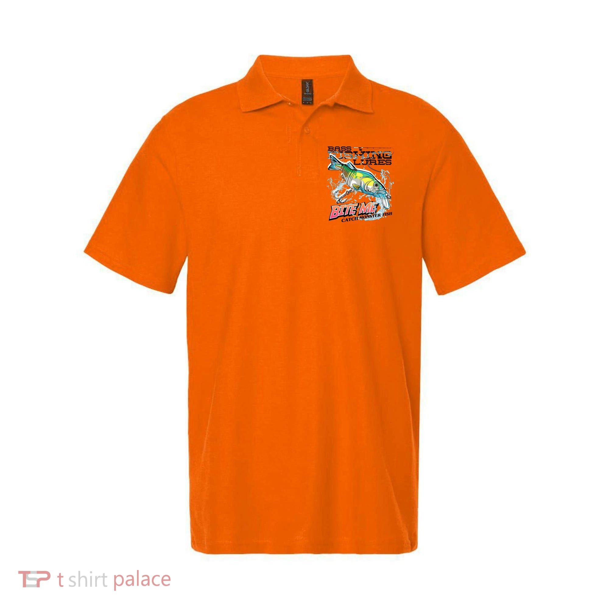 Funny Bass Bite Me Fishing Lures Polo