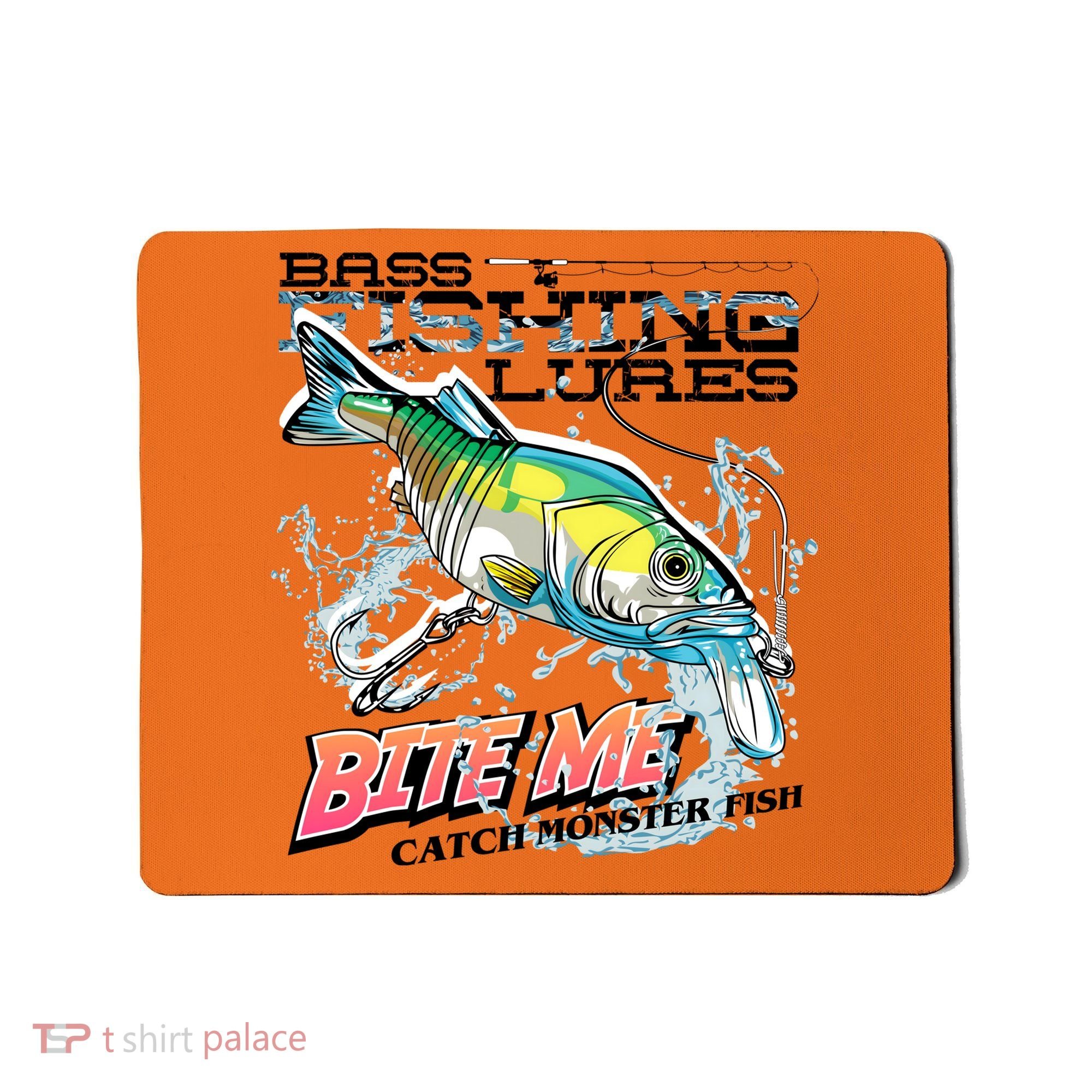 Funny Bass Bite Me Fishing Lures Mousepad