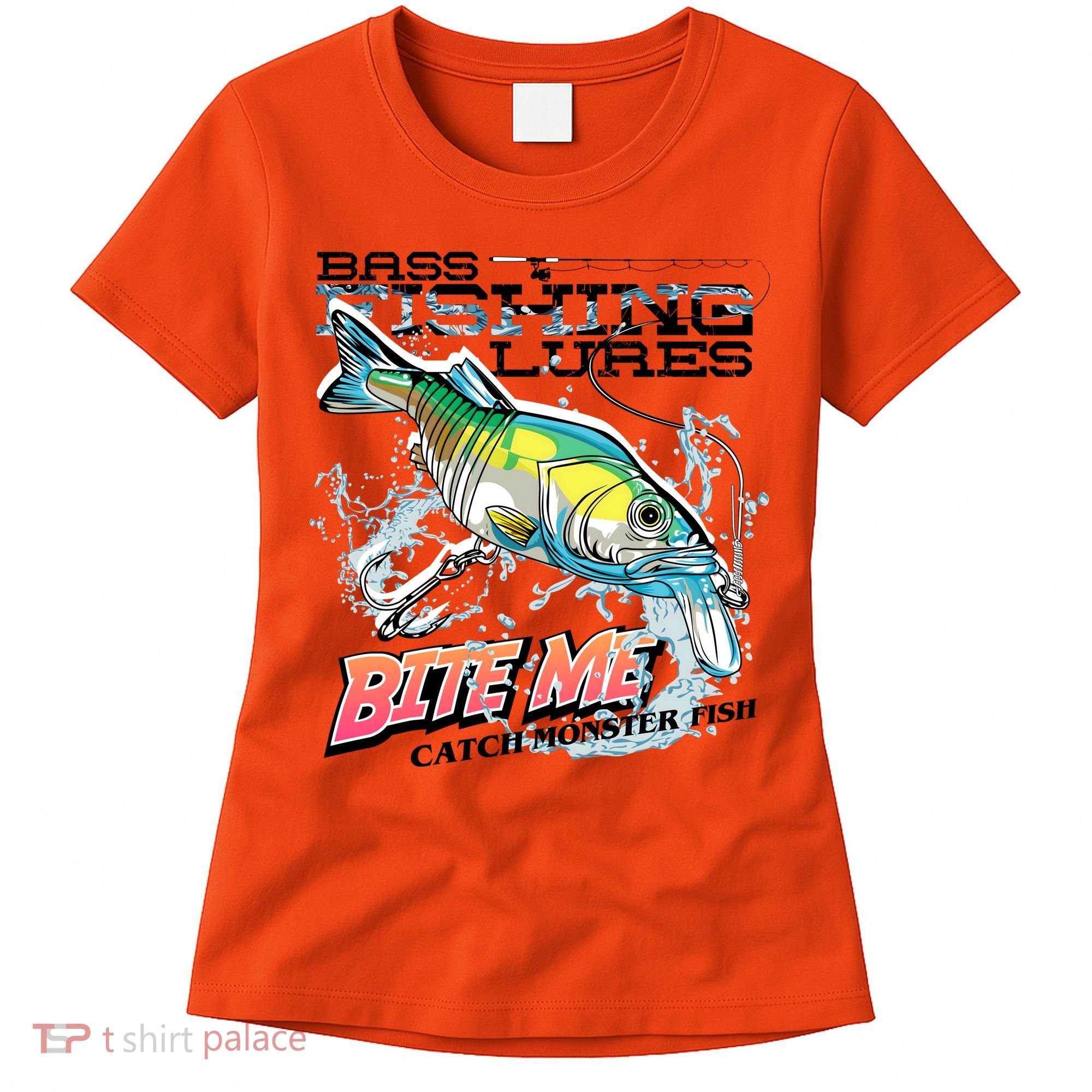 Funny Bass Bite Me Fishing Lures Women's T-Shirt