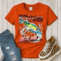 Funny Bass Bite Me Fishing Lures Women's T-Shirt thumb 3
