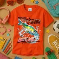 Funny Bass Bite Me Fishing Lures Kids T-Shirt thumb 3