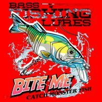 Funny Bass Bite Me Fishing Lures Santa Hat thumb 1