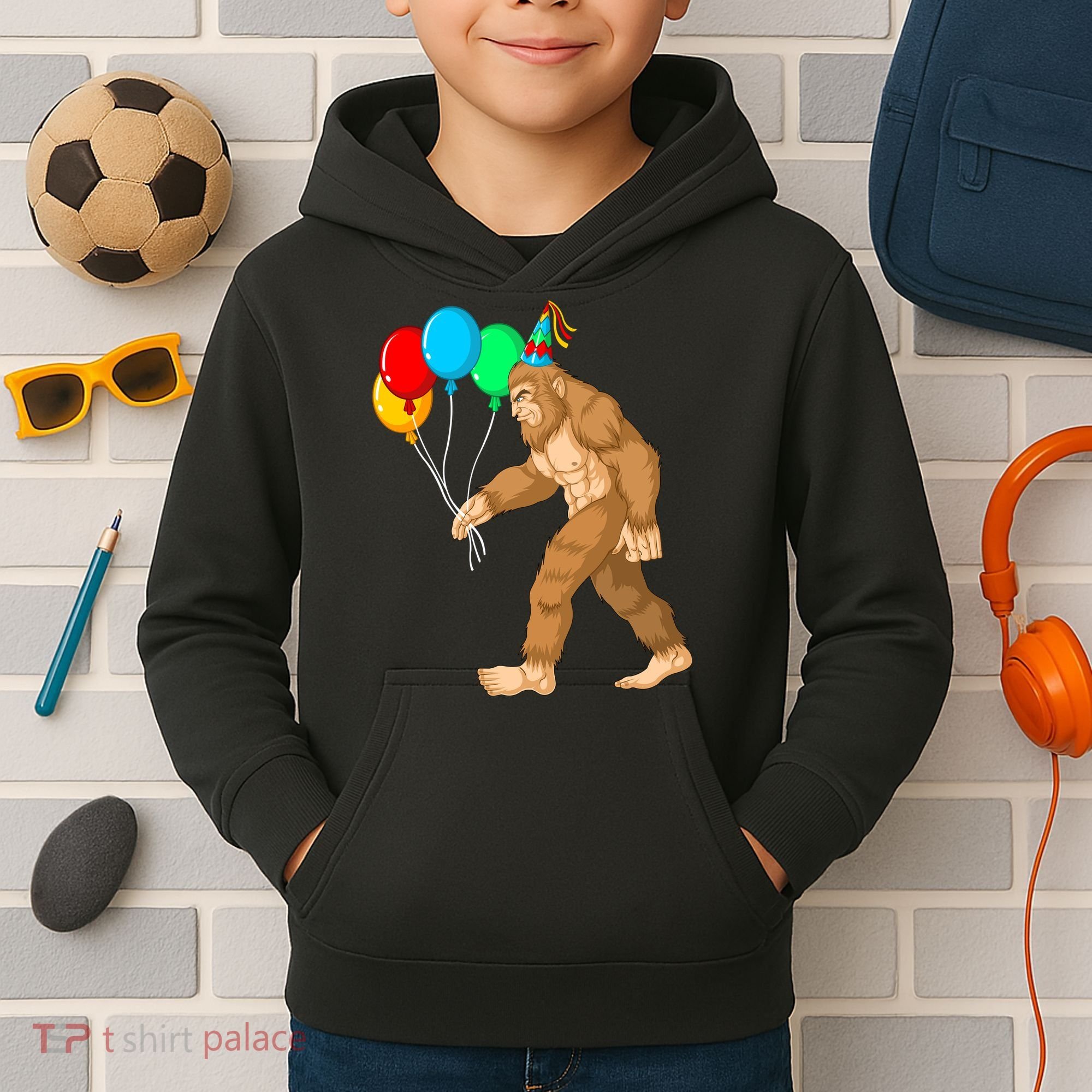 Funny Bigfoot Birthday 1 Kids Hoodie