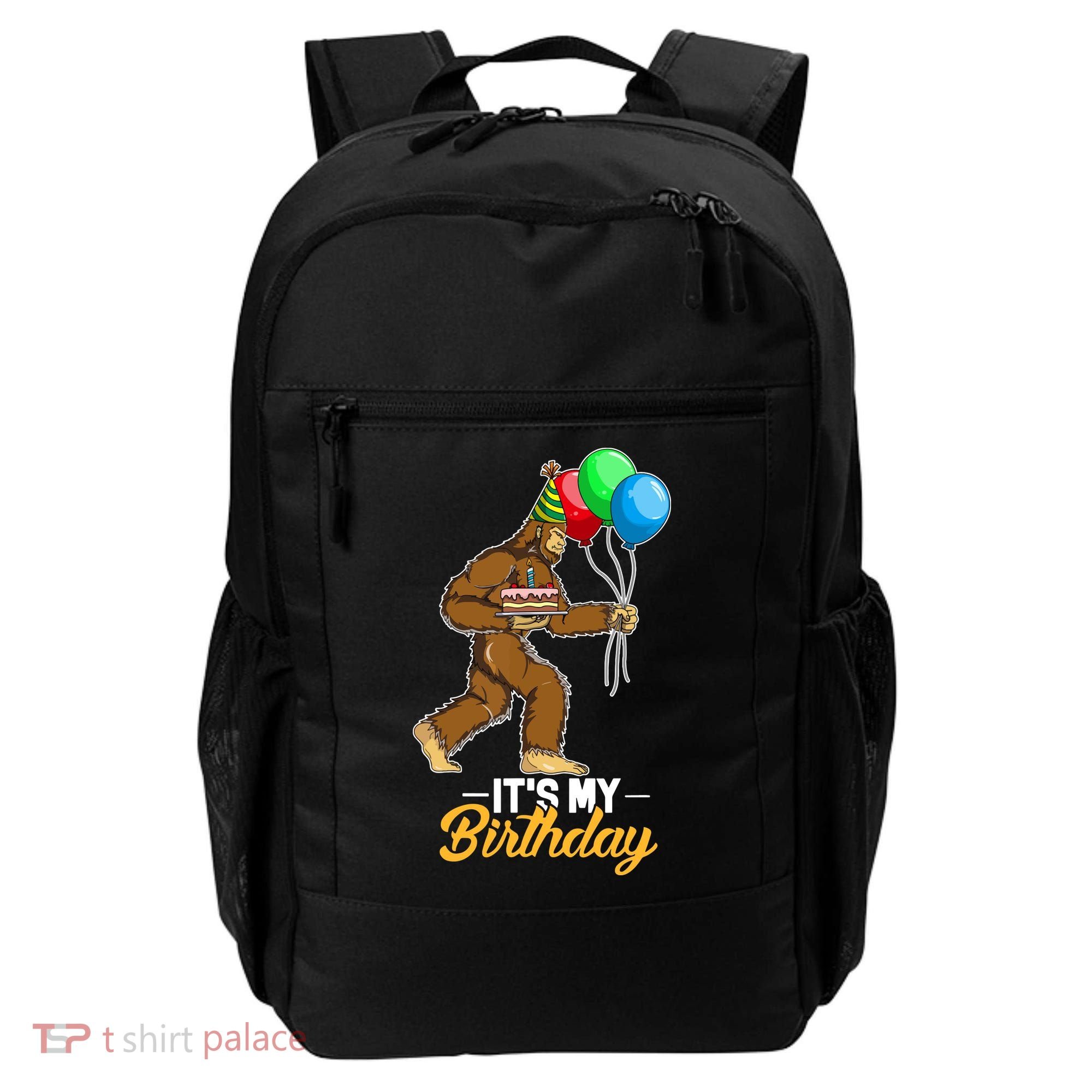 Funny Bigfoot Birthday Cake Balloons Sasquatch Yeti 1 Backpack