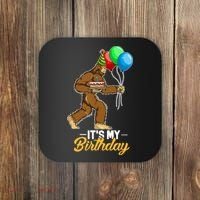 Funny Bigfoot Birthday Cake Balloons Sasquatch Yeti 1 Coaster thumb 0