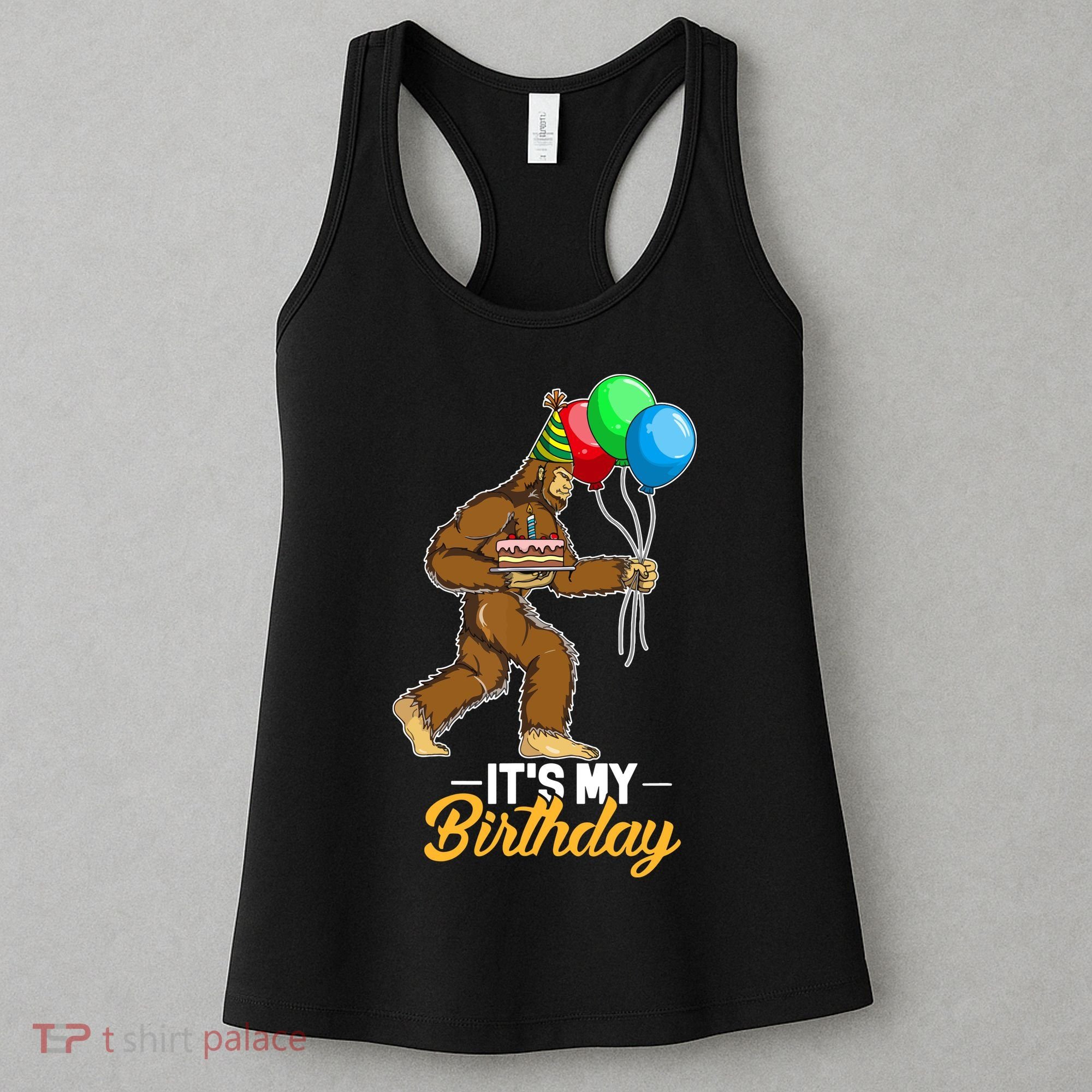 Funny Bigfoot Birthday Cake Balloons Sasquatch Yeti 1 Women's Tank Top