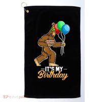 Funny Bigfoot Birthday Cake Balloons Sasquatch Yeti 1 Golf Towel thumb 0