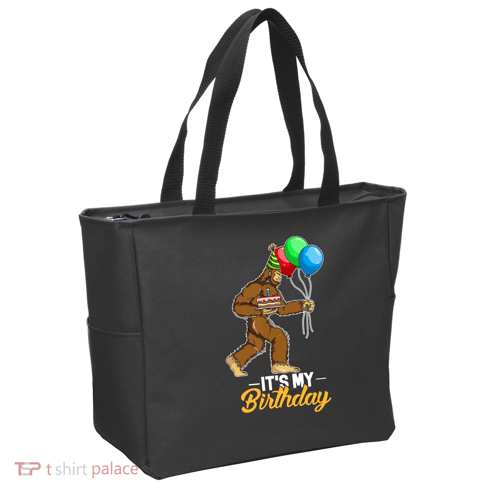 Funny Bigfoot Birthday Cake Balloons Sasquatch Yeti 1 Tote Bag