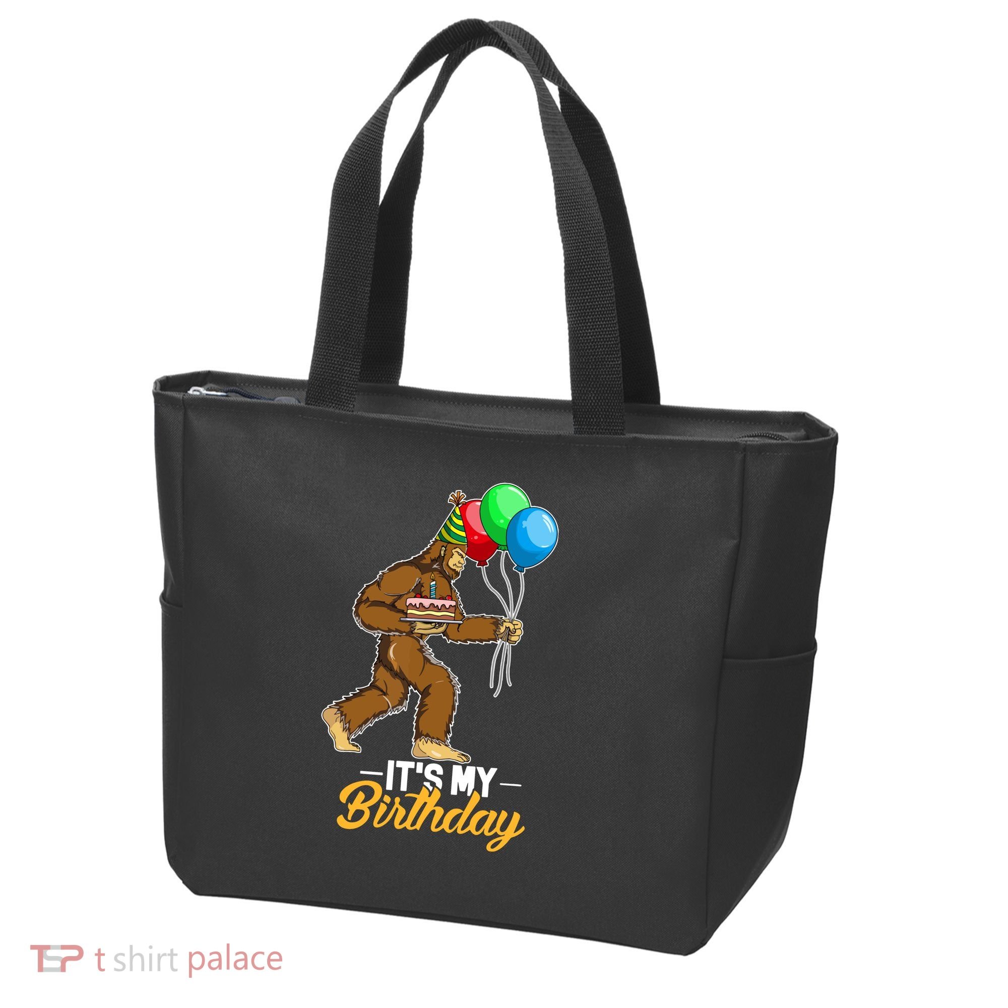 Funny Bigfoot Birthday Cake Balloons Sasquatch Yeti 1 Tote Bag