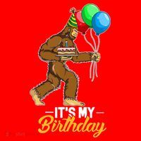 Funny Bigfoot Birthday Cake Balloons Sasquatch Yeti 1 Santa Hat thumb 1