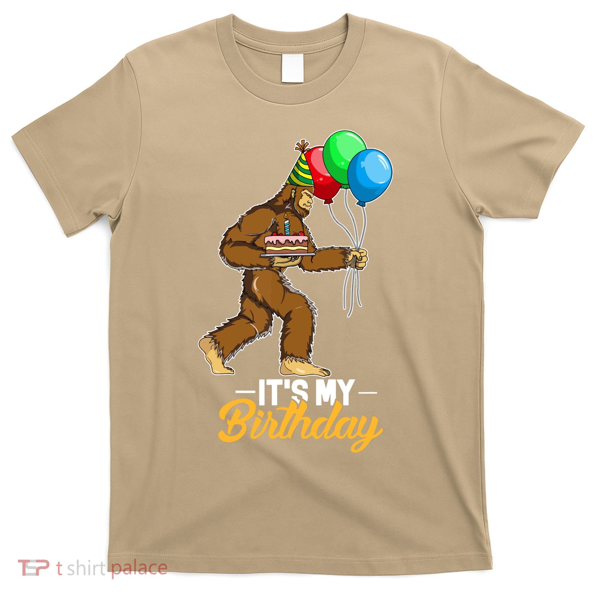 Funny Bigfoot Birthday Cake Balloons Sasquatch Yeti 1 T-Shirt