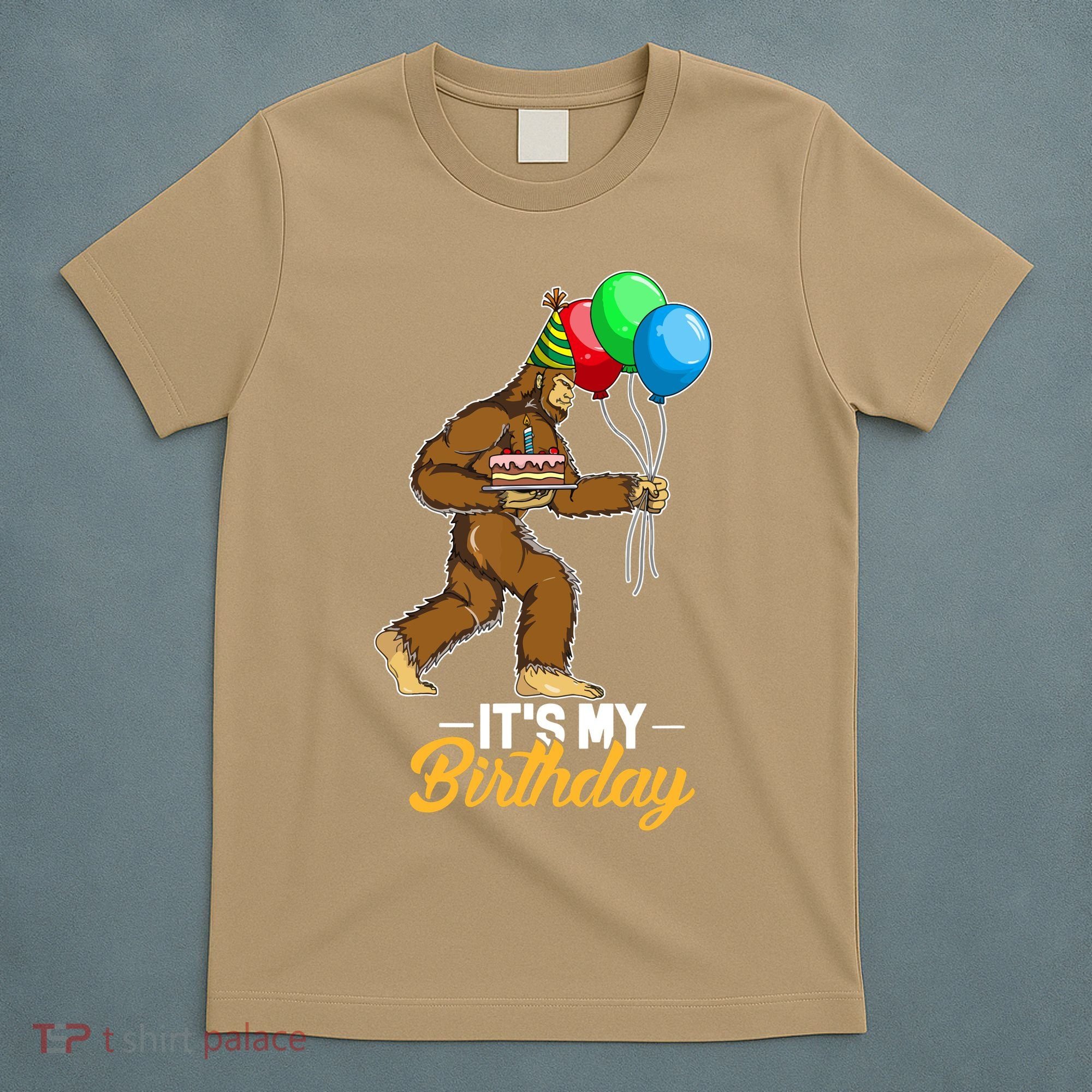 Funny Bigfoot Birthday Cake Balloons Sasquatch Yeti 1 T-Shirt