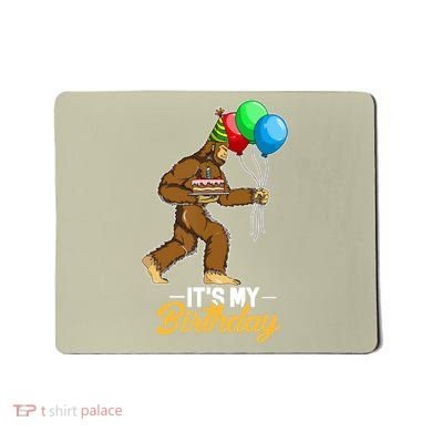 Funny Bigfoot Birthday Cake Balloons Sasquatch Yeti 1 Mousepad