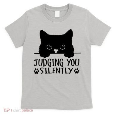 Funny Black Cat Judging You Silently Sarcastic Cat Mom T-Shirt