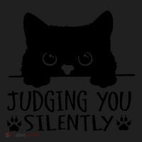 Funny Black Cat Judging You Silently Sarcastic Cat Mom Women's Sweatshirt thumb 2