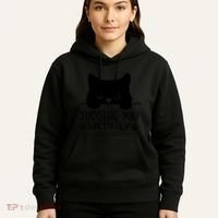 Funny Black Cat Judging You Silently Sarcastic Cat Mom Hoodie thumb 5