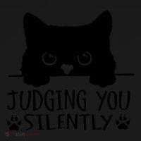 Funny Black Cat Judging You Silently Sarcastic Cat Mom Bucket Hat thumb 4