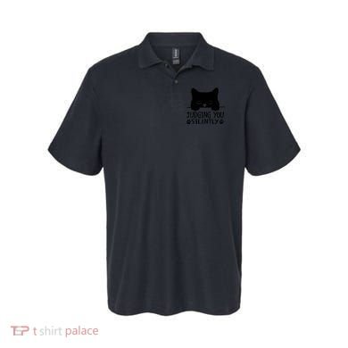 Funny Black Cat Judging You Silently Sarcastic Cat Mom Polo