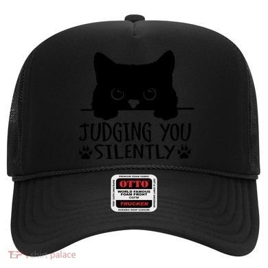Funny Black Cat Judging You Silently Sarcastic Cat Mom Hat