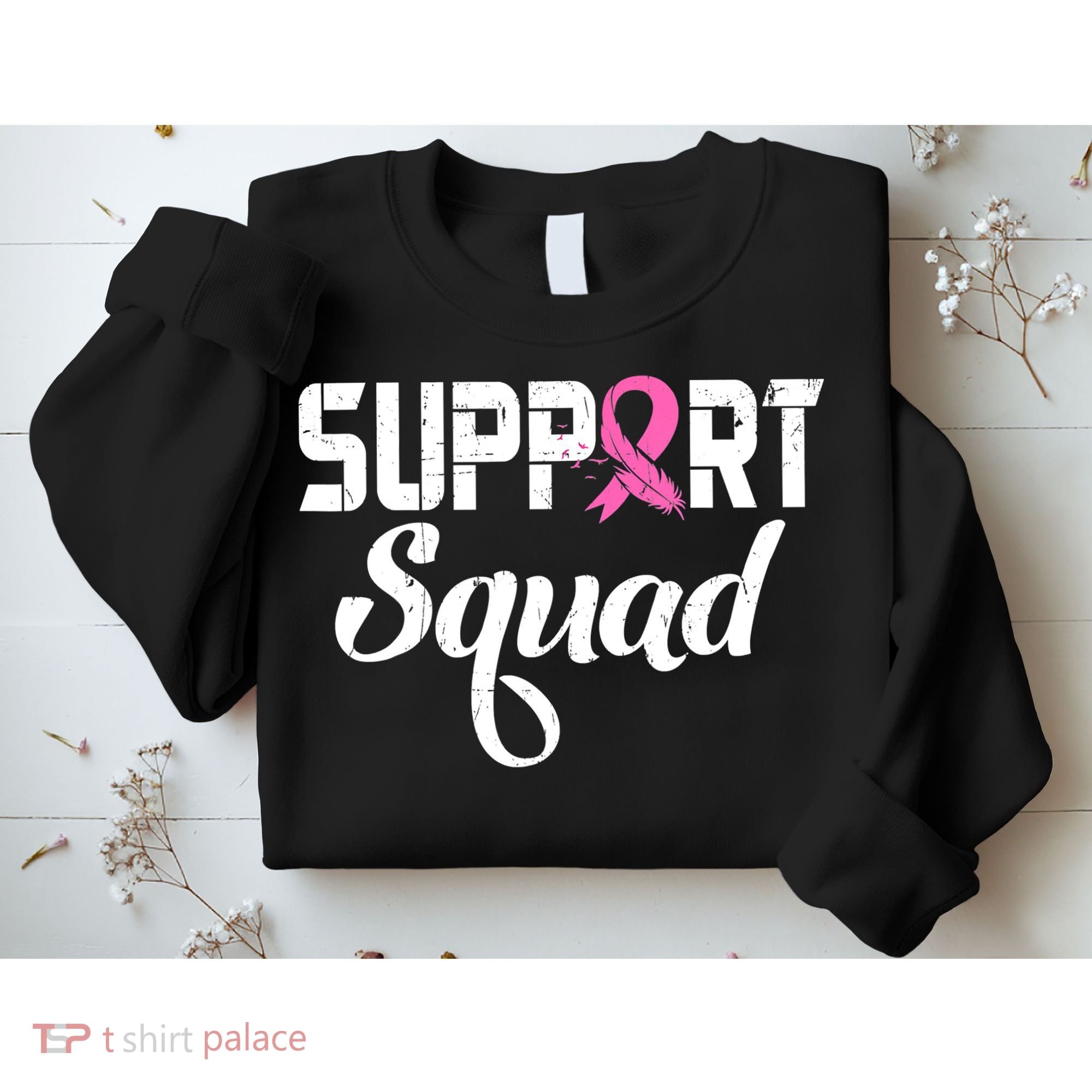 Funny Breast Cancer Warrior Support Squad Awareness Sweatshirt