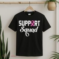 Funny Breast Cancer Warrior Support Squad Awareness T-Shirt thumb 2