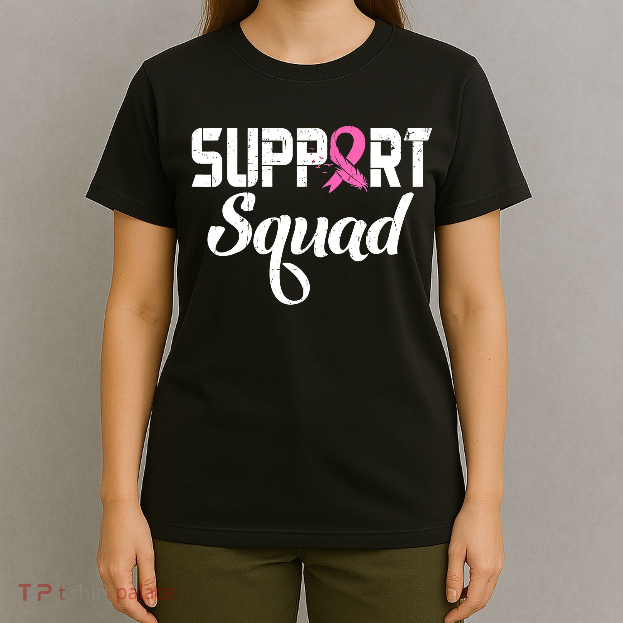 Funny Breast Cancer Warrior Support Squad Awareness T-Shirt
