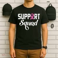 Funny Breast Cancer Warrior Support Squad Awareness T-Shirt thumb 6