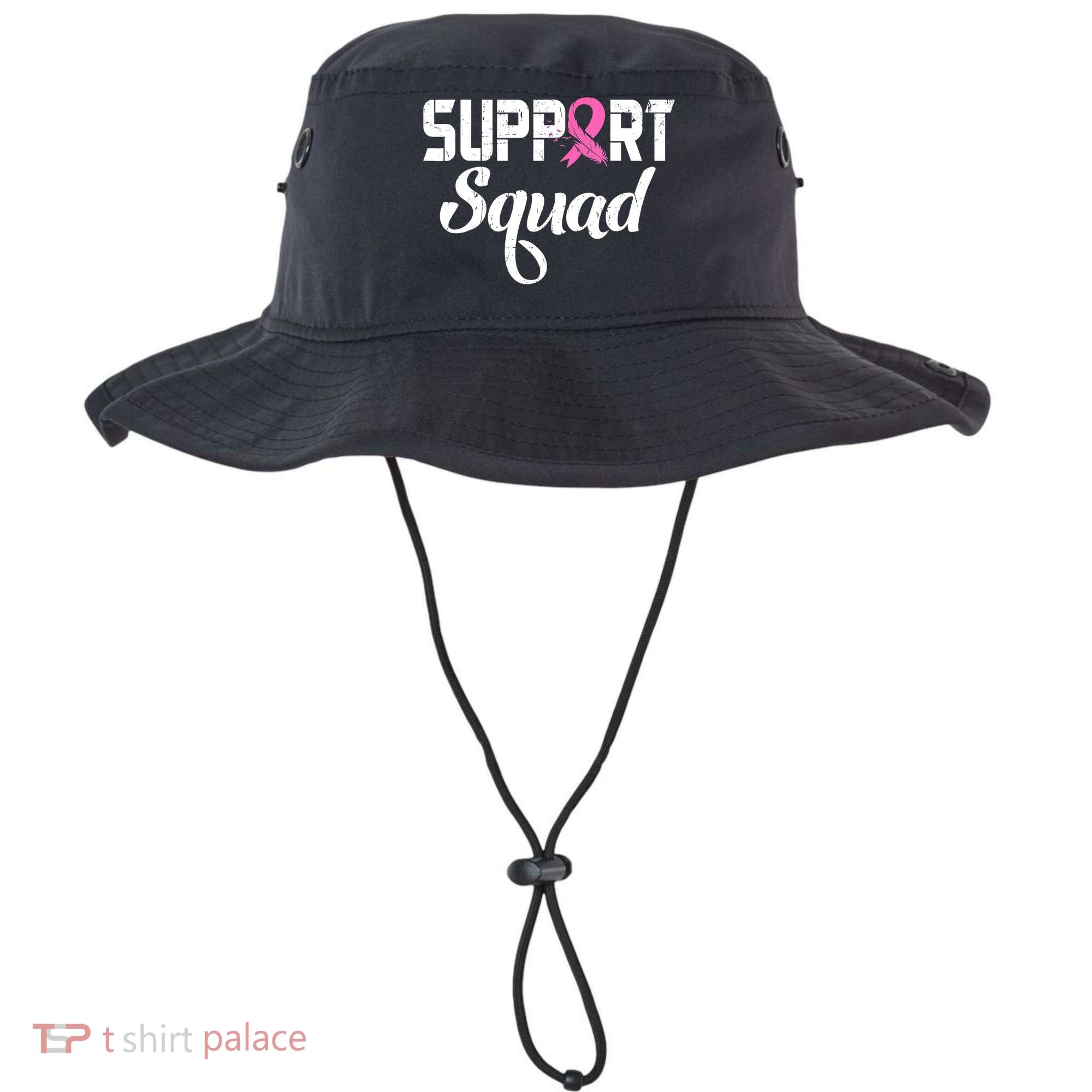 Funny Breast Cancer Warrior Support Squad Awareness Bucket Hat