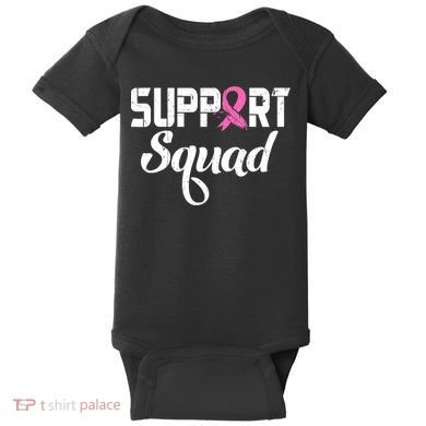 Funny Breast Cancer Warrior Support Squad Awareness Baby Bodysuit