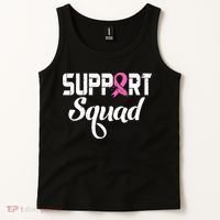 Funny Breast Cancer Warrior Support Squad Awareness Tank Top thumb 2