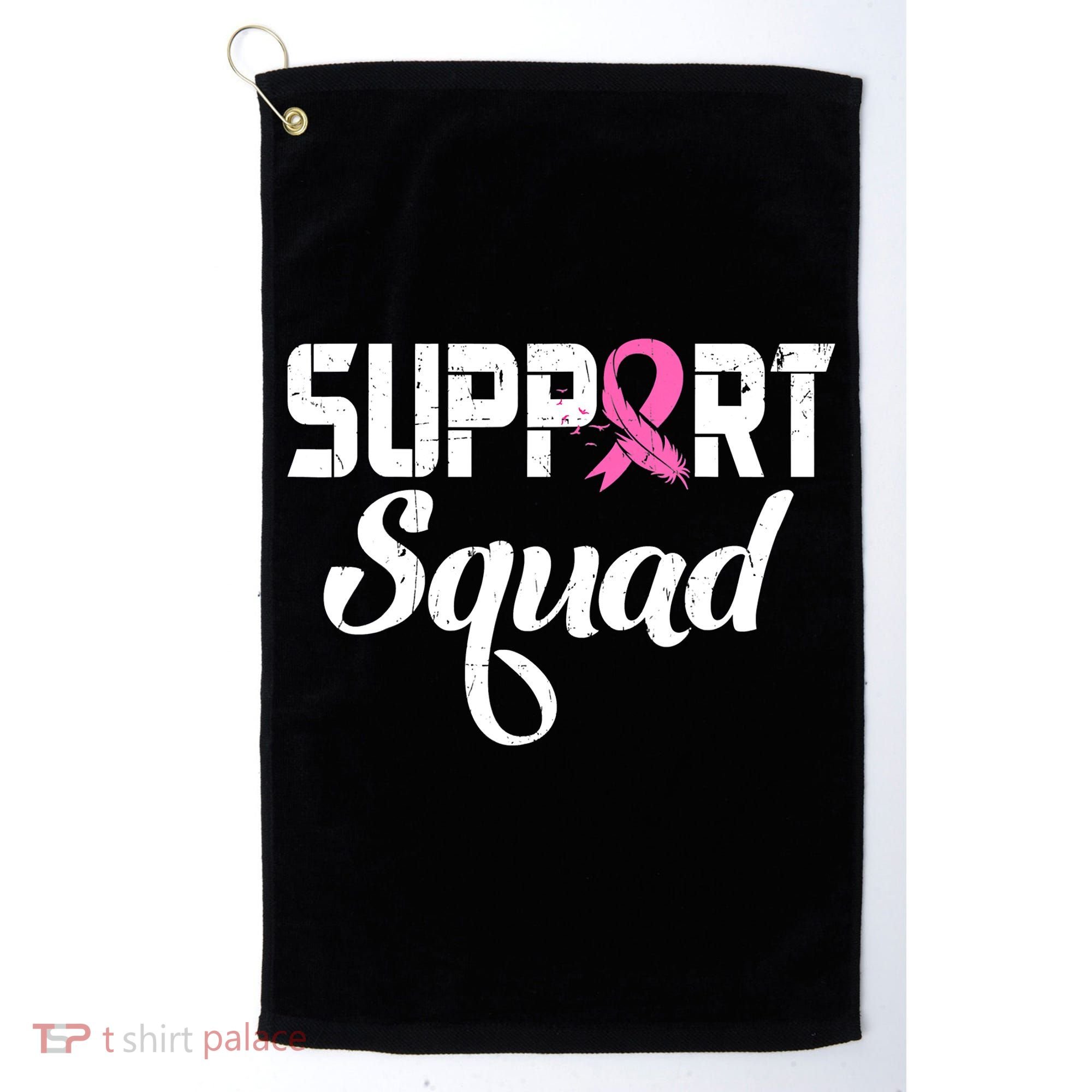 Funny Breast Cancer Warrior Support Squad Awareness Golf Towel