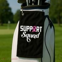 Funny Breast Cancer Warrior Support Squad Awareness Golf Towel thumb 2